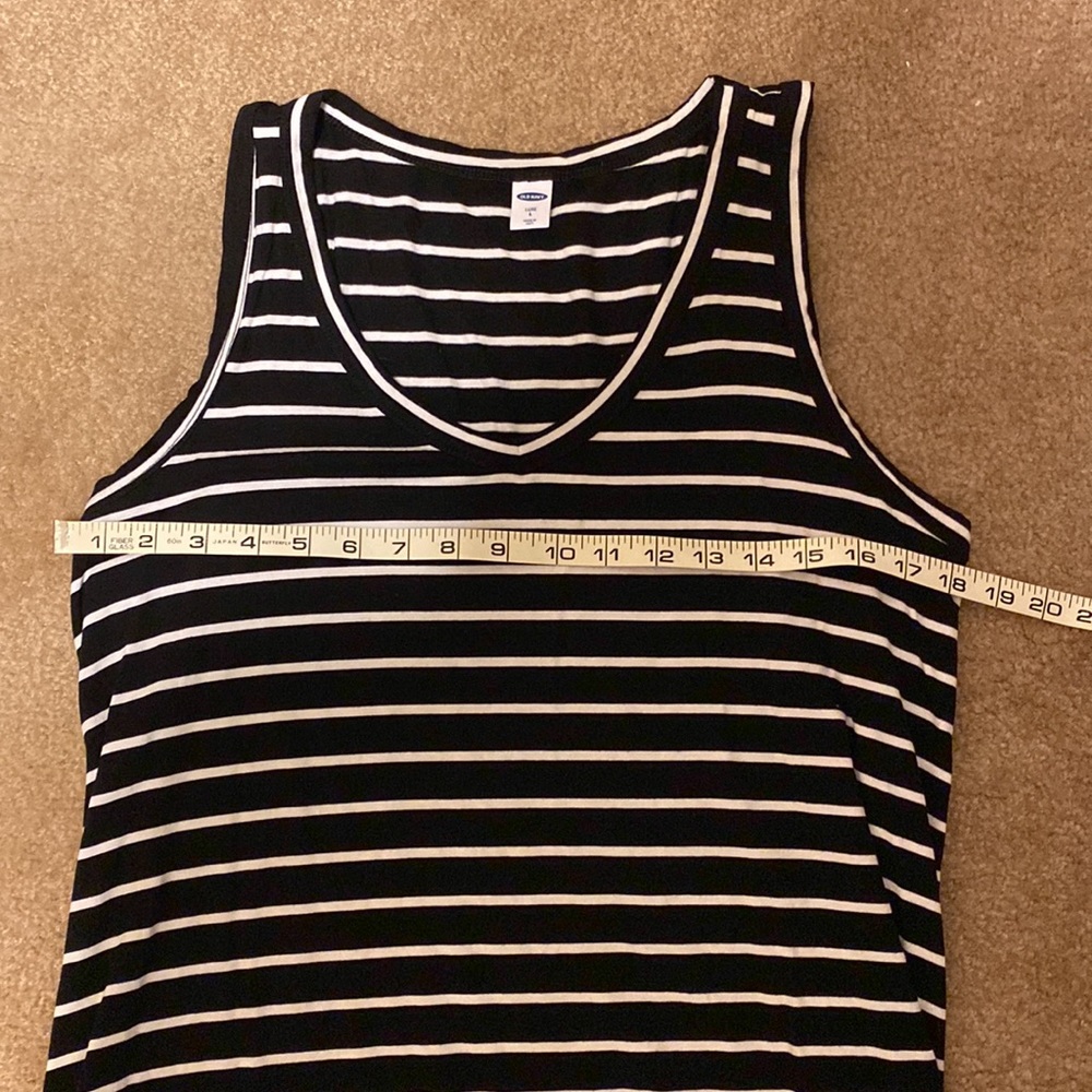 Old Navy Black and White Stripe Luxe Tank Top - Picture 4 of 5